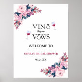 Vino voor geloften wijn Vrijgezellenfeest welkomst Poster (Voorkant)