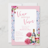 Vino voor geloften wijngaard bachelorette kaart (Voorkant)