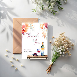 Vino voor geloften wijngaard bruidsdouche bedankkaart