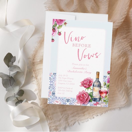 Vino voor geloften wijnmakerij bachelorette kaart