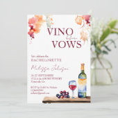 Vino voor geloften wijnmakerij bachelorette sjablo kaart (Staand voorkant)