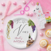 Vino voor geloften wijnmakerij Vrijgezellenfeest d Papieren Bordje (Feest)