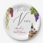 Vino voor geloften wijnmakerij Vrijgezellenfeest d Papieren Bordje (Voorkant)