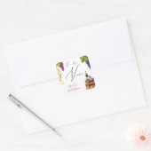 Vino voor geloften wijnmakerij Vrijgezellenfeest d Vierkante Sticker (Envelop)