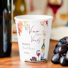 Vino voor geloften wijnmakerij vrijgezellenfeest g papieren bekers