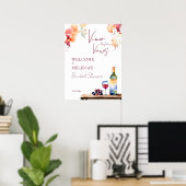 Vino voor geloften wijnmakerij vrijgezellenfeest w poster (Thuiskantoor)