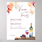 Vino voor geloften wijnmakerij vrijgezellenfeest w poster (Voorkant)