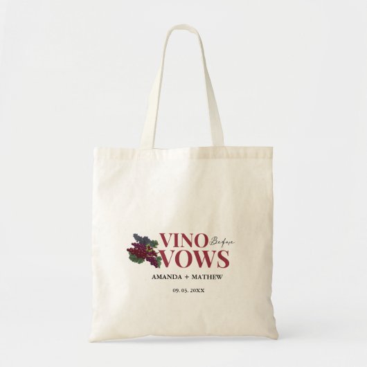 Vino voor geloften WIjnproeverij bruidsfeest Tote Bag (Voorkant)