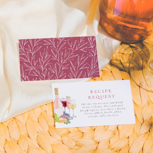 Vino voor geloften wijnproeverij Vrijgezellenfeest Informatiekaartje