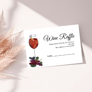 Vino voor geloften Wine Raffle Vrijgezellenfeest G Informatiekaartje