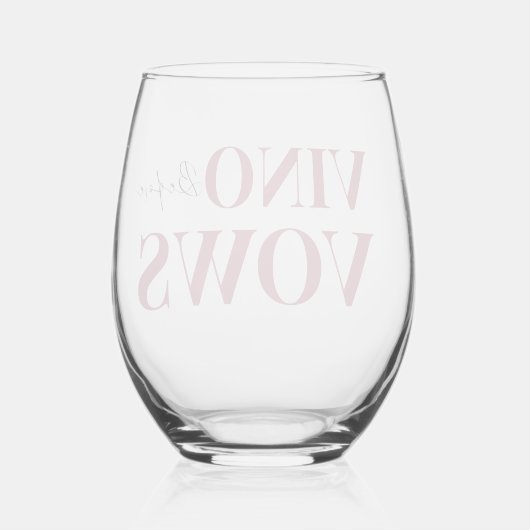 Vino voor geloften WIne Tasting bruids Wijnglas Zonder Voet (Achterkant)