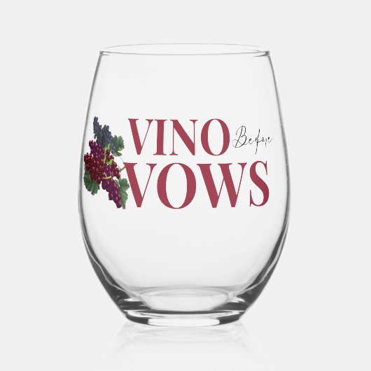 Vino voor geloften WIne Tasting vrijgezellenfeest Wijnglas Zonder Voet (Voorkant)