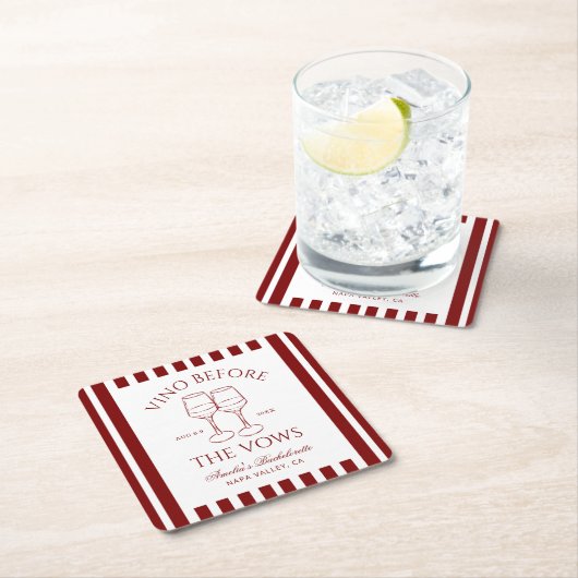 Vino voor het Bachelorette Weekend Kartonnen Onderzetters (Insitu)