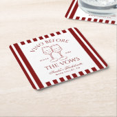 Vino voor het Bachelorette Weekend Kartonnen Onderzetters (Schuin)