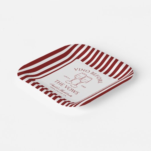 Vino voor het Bachelorette Weekend Papieren Bordje (Gebogen)