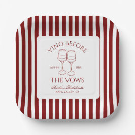Vino voor het Bachelorette Weekend Papieren Bordje