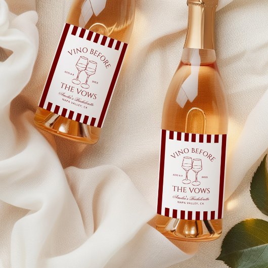 Vino voor het Bachelorette Weekend Wijn Etiket