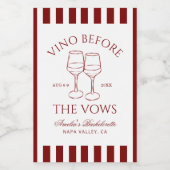 Vino voor het Bachelorette Weekend Wijn Etiket (Enkel label)