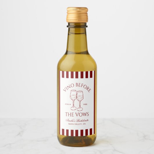 Vino voor het Bachelorette Weekend Wijn Etiket (Voorkant)