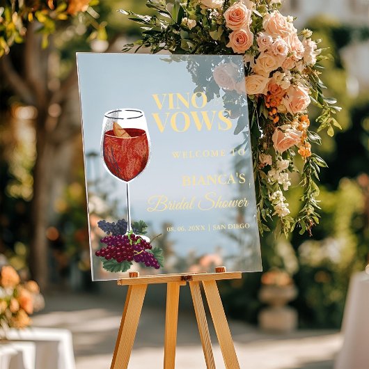 Vino Voor het Beloften vrijgezellenfeest Welkomstb Acryl Bord