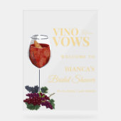 Vino Voor het Beloften vrijgezellenfeest Welkomstb Acryl Bord (Voorkant)
