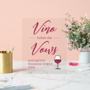 Vino voor het Vrijgezellenfeest Vows/Bachelorette Acryl Bord
