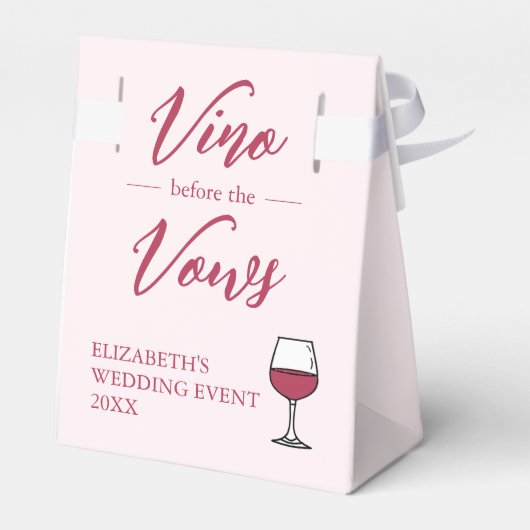 Vino voor het Vrijgezellenfeest Vows/Bachelorette Bedankdoosjes (Achterkant)