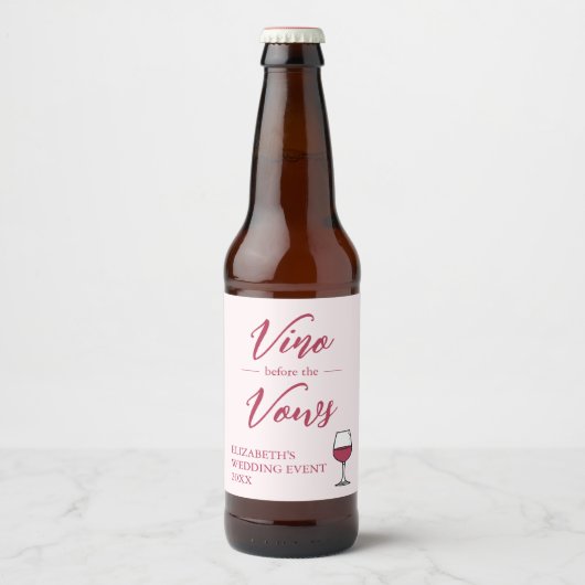 Vino voor het Vrijgezellenfeest Vows/Bachelorette Bier Etiket (Voorkant)