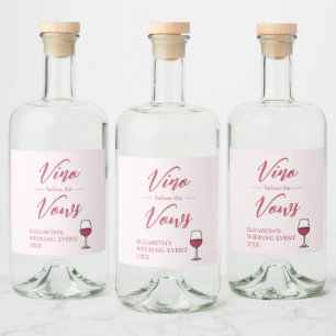 Vino voor het Vrijgezellenfeest Vows/Bachelorette Likeurfles Etiket
