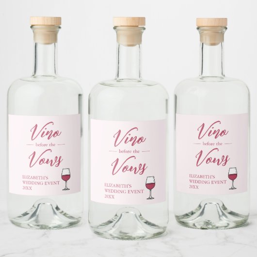 Vino voor het Vrijgezellenfeest Vows/Bachelorette Likeurfles Etiket (Flessen)