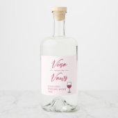 Vino voor het Vrijgezellenfeest Vows/Bachelorette Likeurfles Etiket (Voorkant)