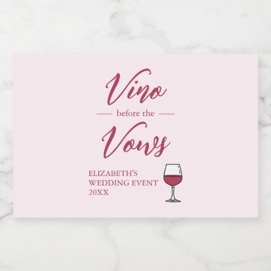 Vino voor het Vrijgezellenfeest Vows/Bachelorette Likeurfles Etiket (Enkel label)