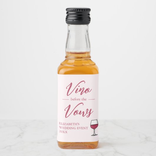 Vino voor het Vrijgezellenfeest Vows/Bachelorette Likeurfles Etiket (Voorkant)