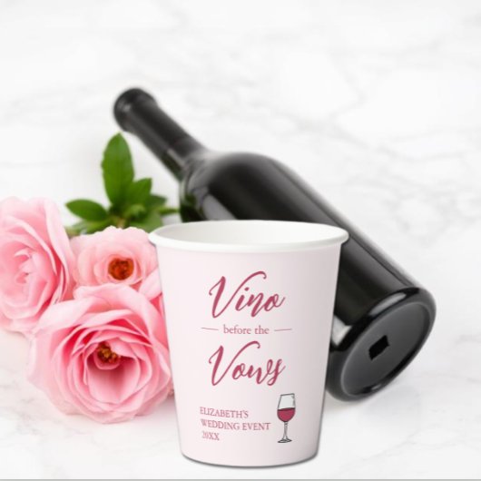 Vino voor het Vrijgezellenfeest Vows/Bachelorette Papieren Bekers