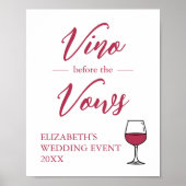 Vino voor het Vrijgezellenfeest Vows/Bachelorette Poster (Voorkant)