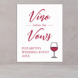 Vino voor het Vrijgezellenfeest Vows/Bachelorette Poster