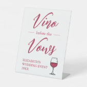Vino voor het Vrijgezellenfeest Vows/Bachelorette Reclamebord Met Voetstuk (Voorkant)