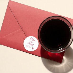 Vino voor het Vrijgezellenfeest Vows/Bachelorette Ronde Sticker