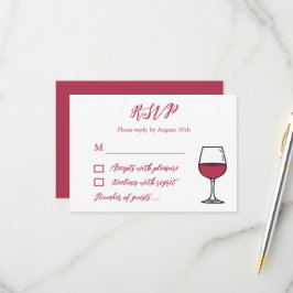 Vino voor het Vrijgezellenfeest Vows/Bachelorette RSVP Kaartje