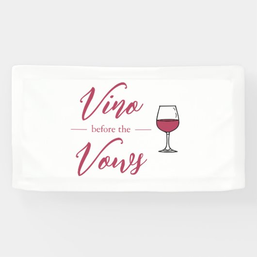 Vino voor het Vrijgezellenfeest Vows/Bachelorette Spandoek (Horizontaal)