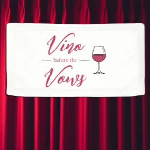 Vino voor het Vrijgezellenfeest Vows/Bachelorette Spandoek
