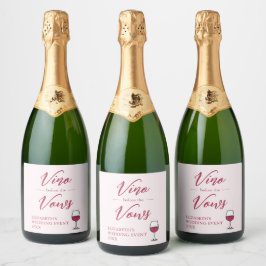 Vino voor het Vrijgezellenfeest Vows/Bachelorette Sparkling Wijnetiket