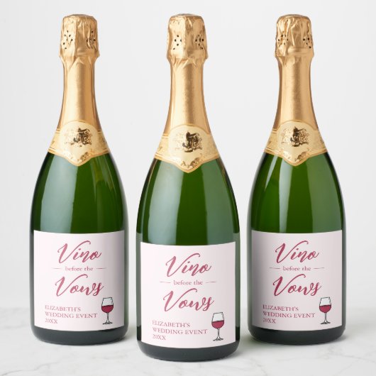 Vino voor het Vrijgezellenfeest Vows/Bachelorette Sparkling Wijnetiket (Flessen)