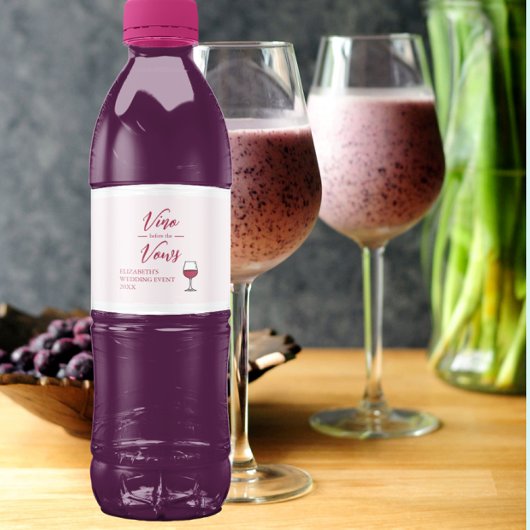 Vino voor het Vrijgezellenfeest Vows/Bachelorette Waterfles Etiket