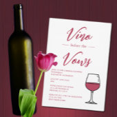Vino voor het Vrijgezellenfeest Vows Kaart