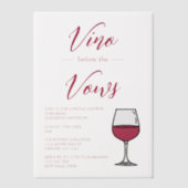 Vino voor het Vrijgezellenfeest Vows Vellum Uitnodigingen (Voorkant)