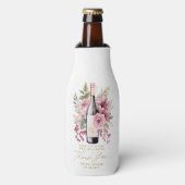 Vino voor Vows Elegant Vrijgezellenfeest Koozie (Fles Voorkant)