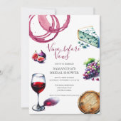 Vino voor Vows Hand getrokken Vrijgezellenfeest Save The Date (Voorkant)