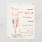 Vino voor Vows roze crème Vrijgezellenfeest Kaart (Voorkant)