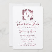 Vino voor Vows Vineyard Wedding Vrijgezellenfeest Kaart (Voorkant)